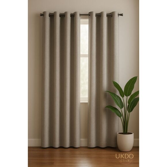 Millbrook Home Extra Wide Gray Linen Window Curtains Set 2 Panels 54x84 NWT - Picture 4 of 11